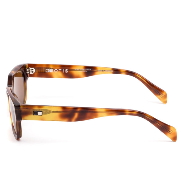 Light tort sunglasses facing the side