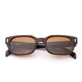 Brown rectangle sunglasses on a white background