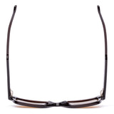 Square sunglasses with brown frame and brown lenses on a white background