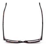 Square sunglasses with a tortoiseshell frame and grey lenses on a white background