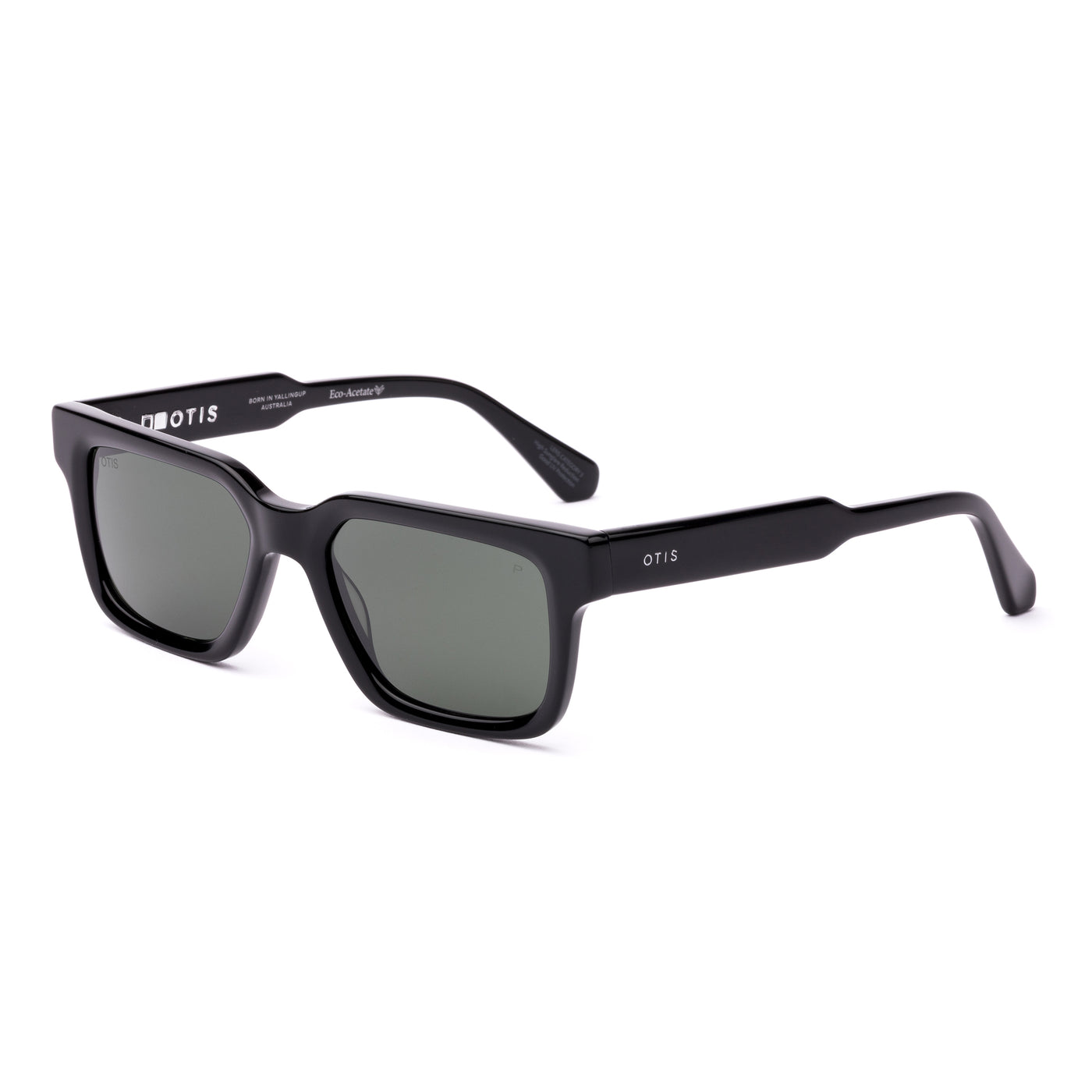 Black sunglasses with a white background