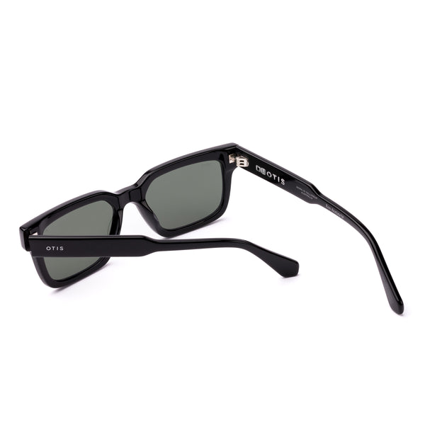 Black sunglasses on a white background