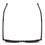 Aviator sunglasses with brown lenses and black frame on a white background.