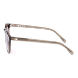 Round sunglasses with brown lenses on a white background