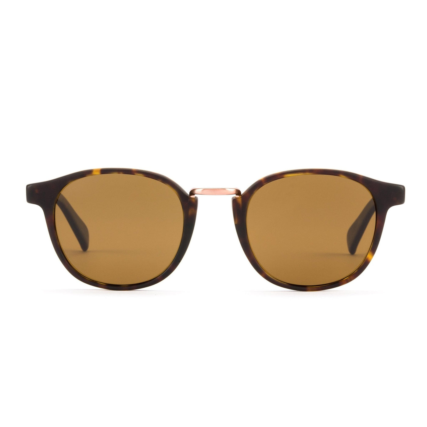 Round tort sunglasses with wire nose bridge