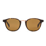 Round tort sunglasses with wire nose bridge