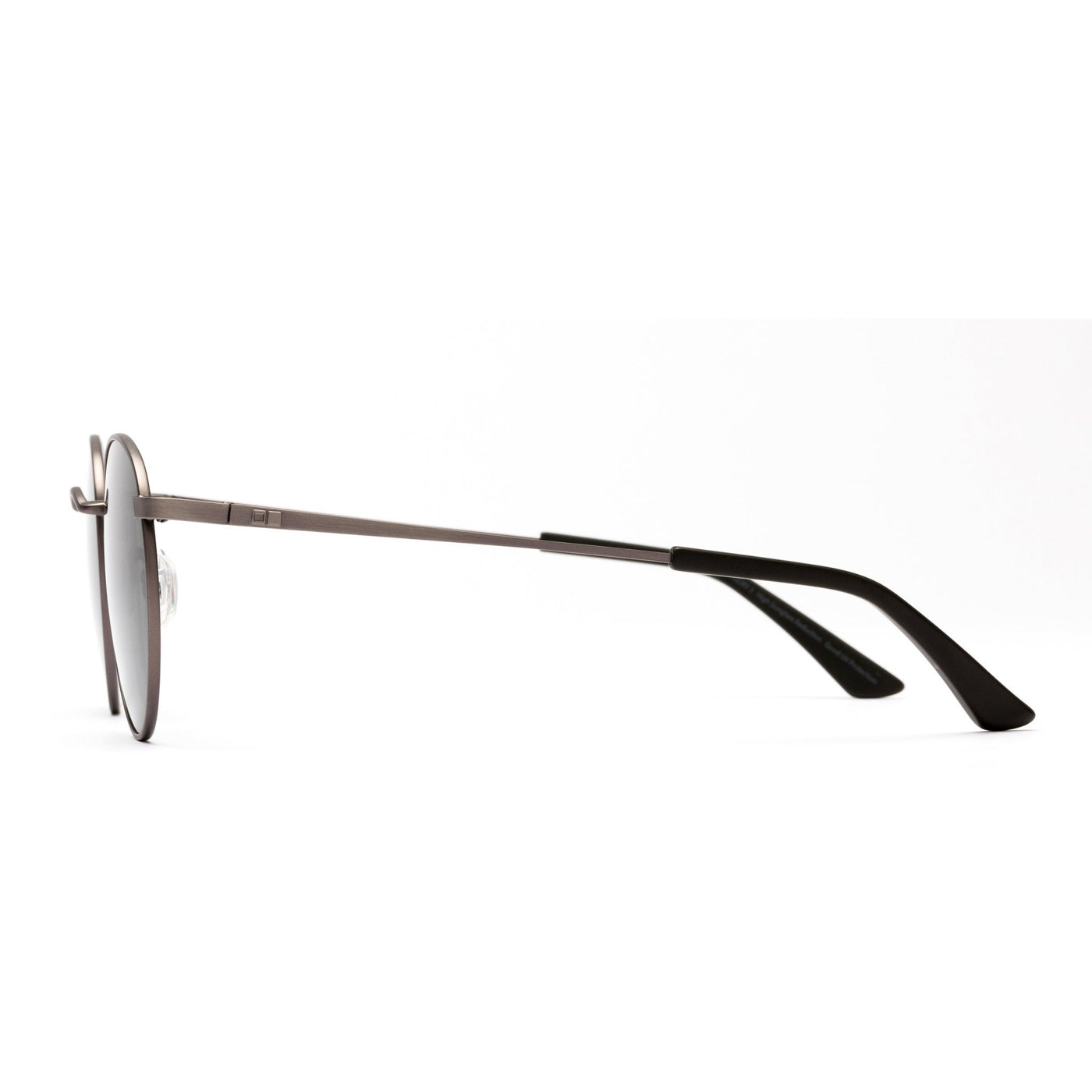 Silver wire frame sunglasses with black temple tips