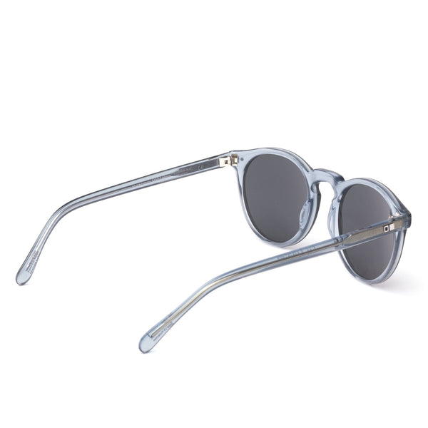 Round blue mineral glass sunglasses 