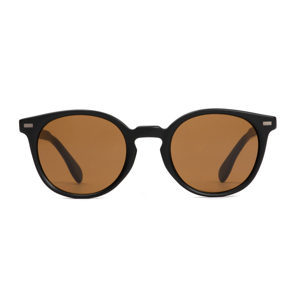 Brown round sunglasses with brown lenses by OTIS Eyewear