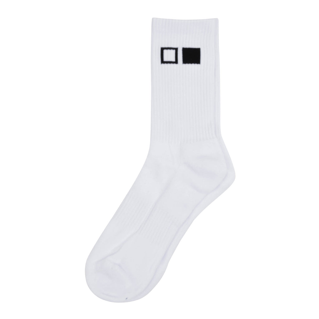 White OTIS Eyewear crew socks