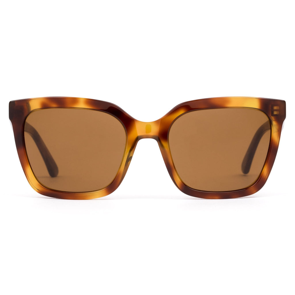 Tort sustainable sunglasses by OTIS eyewear called Pursuit in Eco Havana Zinnia