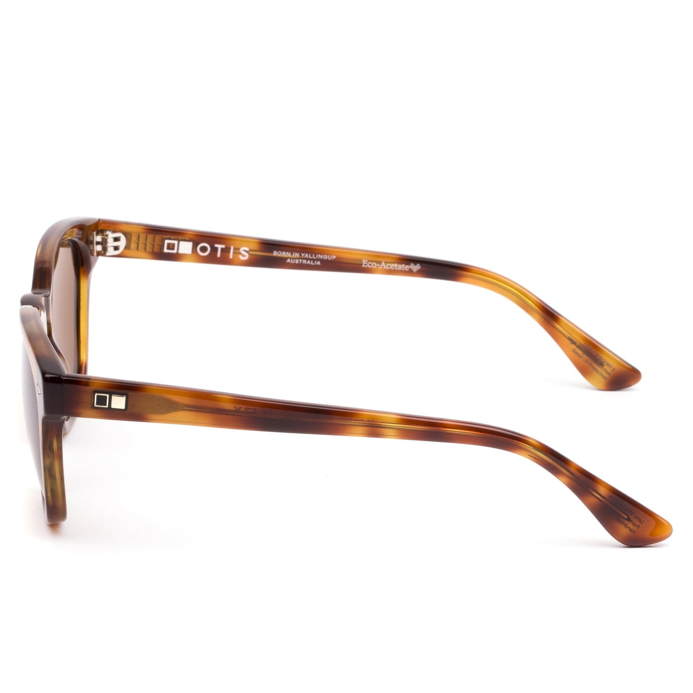 Tort sustainable sunglasses by OTIS eyewear called Pursuit in Eco Havana Zinnia