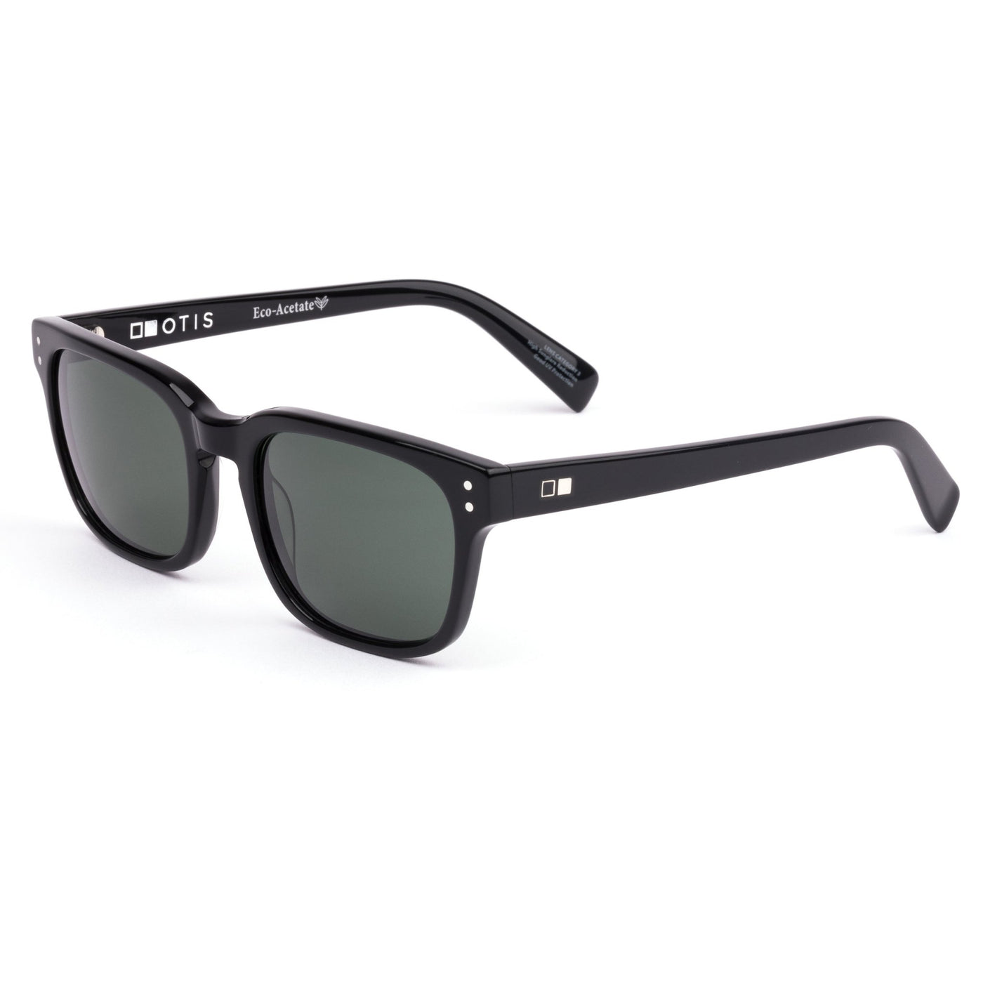 Black OTIS Eyewear sunglasses facing the side 