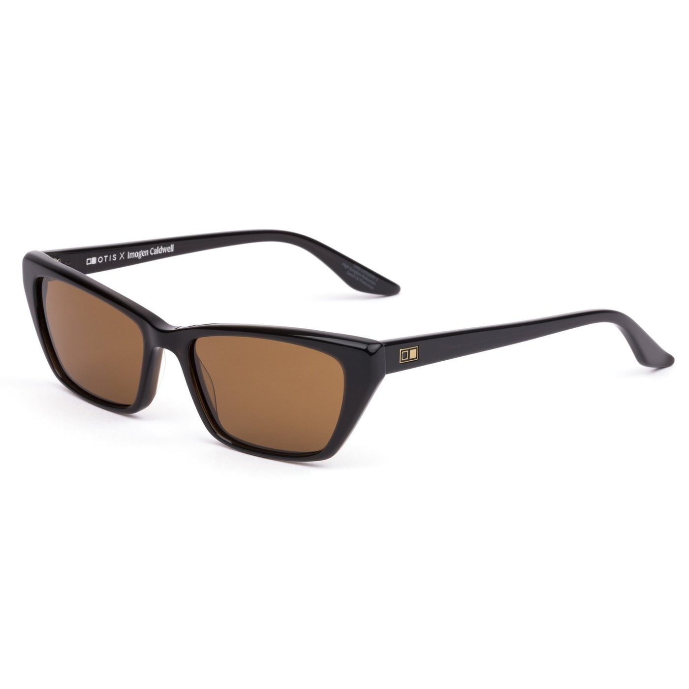 Brown Cat eye sunglasses facing the side